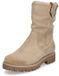 Tamaris - Dames - Enkellaarzen - Beige - Leer - Wol - 39