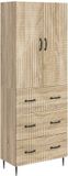 vidaXL Kastenset 2 st 66 x 34,5 x 90 cm Bewerkt hout Sonoma Eiken