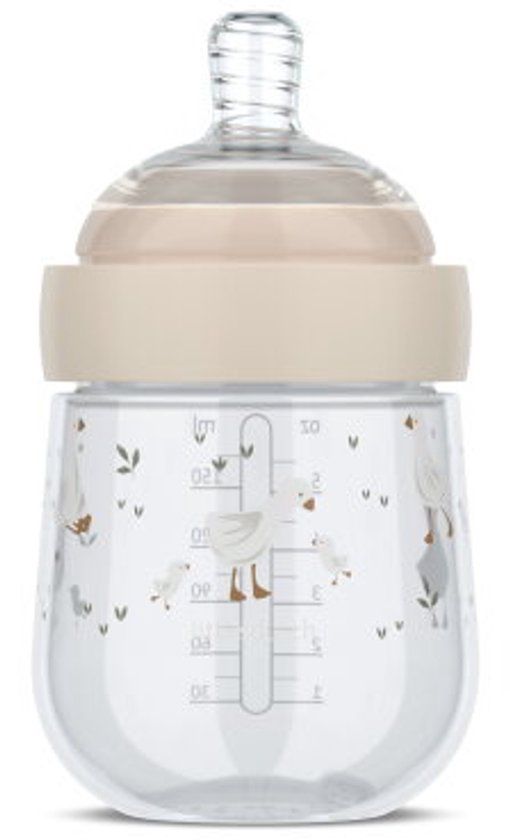 Mepal Mio Babyfles Little Dutch - 165 ml - Anti-koliek - Spiraalontwerp voorkomt verstopping - Siliconen van medische kwaliteit - Little Goose