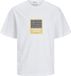 JACK & JONES JORMYKONOS GEO FRONT TEE SS C.N LN T-shirt Homme Blanc Coton M