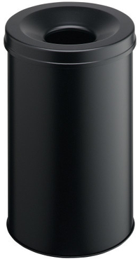 Durable Safe Vuilnisbak - 30 Liter - Rond - Zwart - Staal