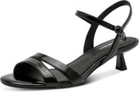 Tamaris - Dames - Platte sandalen - Zwart - Maat 36