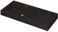 Wastafel INK Momento Wastafel Quartz Wasbak Links met 1 Kraangat - 1000x450x90 mm - Quartz Zwart