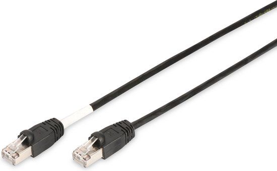Digitus DK-1644-020/BL-OD RJ45 Netwerkkabel, patchkabel CAT 6 S/FTP 2.00 m Zwart UV-bestendig