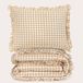 NOUS Kids katoenen geruite ruffle kinderdekbedovertrek 120x150 cm - beige