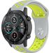 Strap-it Bande de montre connectée en silicone - Convient aux peaux sensibles - Honor Magic Watch 2 - Gris/Jaune - 42mm