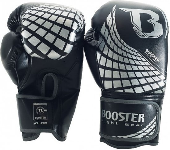 Booster BFG (kick)bokshandschoenen Cube Zwart/Zilver 10oz