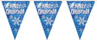 Henbrandt Kerst Vlaggenlijn Merry Christmas Blauw 360 cm