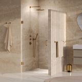 Brauer Void - Nisdeur - Helder Glas - 90 x 200 cm - Omkeerbaar - incl. Glascoating - PVD Goud Geborsteld