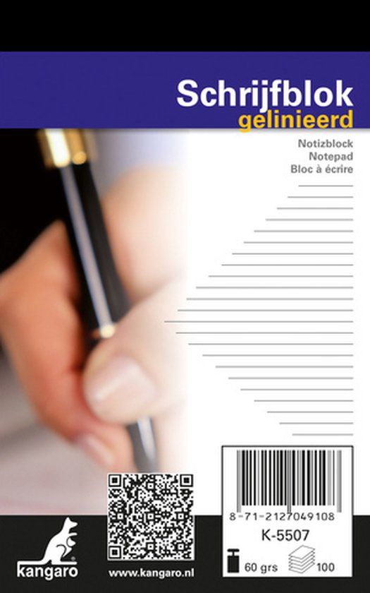 Wins holland Schrijfblok A7 lijn 100 blad pak a 10 st - wit