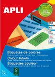 Apli Gekleurde etiketten formaat 210 x 297 mm (b x h) groen 100 stuks 1 per blad