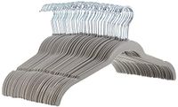 Amazon Basics fluwelen hemd/kledinghangers, verpakking van 50 stuks, grijs