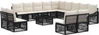vidaXL Tuinbank - Set - 14 - st - Zwart - poly - rattan