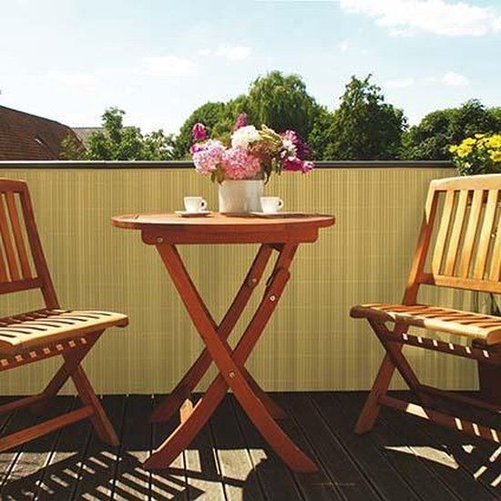 Balkonscherm kunststof bamboe (300x90cm) - Beige/Geel