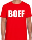Bellatio Decorations Verkleed T-shirt voor heren - BOEF - rood - S