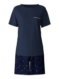 CALIDA Pyjama court bleu marine / blanc