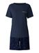 CALIDA Pyjama court bleu marine / blanc