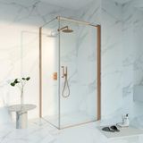 Fortifura Galeria Douchecabine - 100x80x200 - Profiel - veiligheidsglas - anti kalk - Geborsteld koper PVD