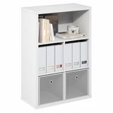 Furinno Cubicle Plank, boekenkast met 5 kubussen, kubusvormige opslag met gesloten bodem, 15,3 x 29,9 x 43,3 cm, ideaal voor woonkamer, slaapkamer of kantoor, wit.