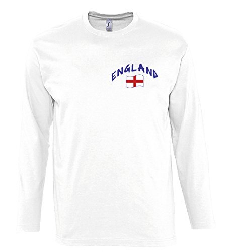 Supportershop T-shirt L/S wit Engeland voetbal