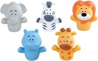 Playgo Play vingerpoppetjes safari dieren badspeelgoed 5 stuks multikleuren.