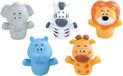 Playgo Play vingerpoppetjes safari dieren badspeelgoed 5 stuks multikleuren.