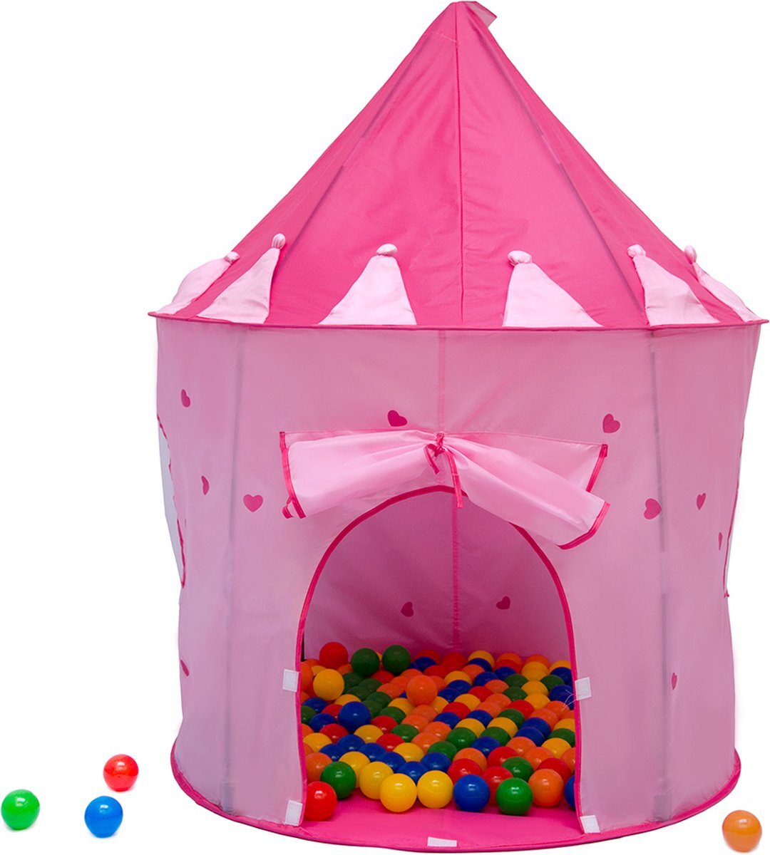 LittleTom Meisjes Speeltent 100x100x135cm - Kindertent Ballenbad Spelen Tent