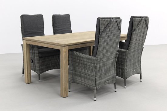 Van der Garde Tuinmeubelen Timber organic grey/Rome grey 170 cm. tuinset - 5-delig