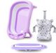 OFMOTRA Baignoire bébé pliable - 3 en 1 - Incl. coussin de bain - 0 à 3 ans - Violet