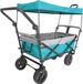 Vedes chariot de jardin pliable avec toit et protection UV petrol