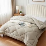 Arvion 4-seizoenendekbed 260 x 240 cm - Tweepersoons - Microvezel - Beige