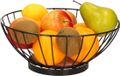 Merkloos Metalen Fruitmand/Fruitschaal Zwart Rond 28 cm