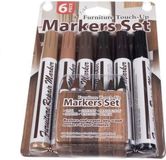 Merkloos / Sans marque THAR Marker Set - Meubel Reparatie Stiften - 6 stiften - 6 krijtjes - Houtstift - Meubelstift
