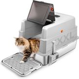 Merkloos RVS Kattentoilet met klep, inclusief schep en voetpedaal