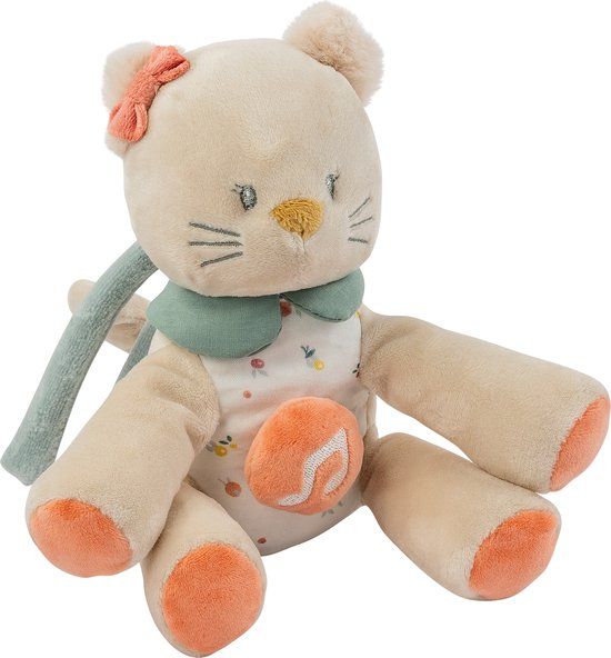 Nattou Kat Lana Muziek Knuffel - 20 cm - Zand Beige