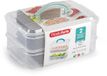 Plasticforte Lunch en Vleeswaren bewaarbakjes - transparant - 24 x 16 x 11 cm - 2 lagen - broodbeleg vershouddoos - vershoudbakjes