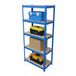 Merkloos Relaxdays Stellingkast - 180x60x30 cm - tot 500 kg - steeksysteem - blauw