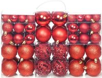 vidaXL 100-delige Kerstballenset 3/4/6 cm Rood