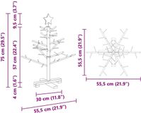 vidaXL - Houten kerstboom KOTKA 75 cm Bamboe en massief grenenhout Bruin