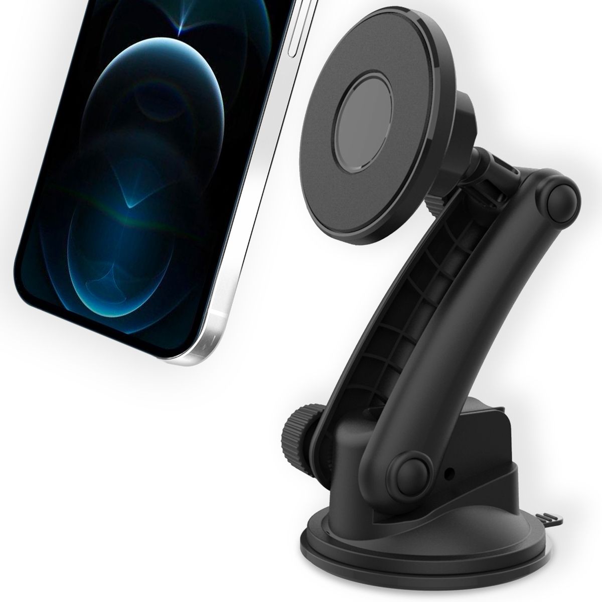 Accezz MagSafe telefoonhouder voor de auto - Dashboard / Voorruit - Zwart