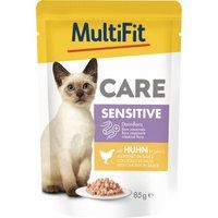 MultiFit Care Sensitive natvoer voor volwassen katten met kip 24x85 g