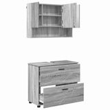vidaXL Badkamermeubel Set 2 st Grijs Sonoma 76,5 x 35 x 64 cm