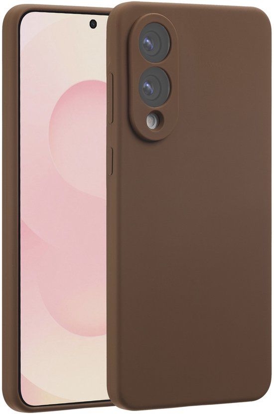 Accezz Liquid Silicone Backcover met MagSafe voor de Samsung Galaxy S25 Edge - New Tea Brown