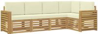 vidaXL - Buiten - bank - set - 5 - st - Wit - en - crèmekleurig - Polyester
