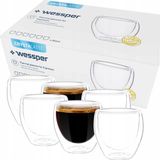 Wessper Dubbelwandige espresso glazen - 80ml - Thermoglazen - 6 stuks