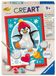Ravensburger CreArt, Malen nach Zahlen mit Gips gießen - Fröhlicher Pinguin