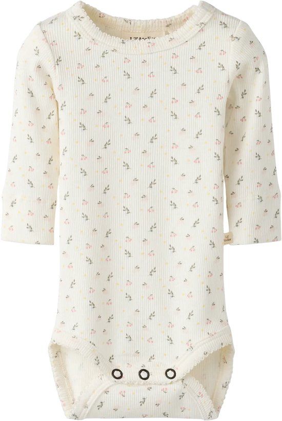 Lil Atelier baby romper wit/roze/groen Meisjes Stretchkatoen Ronde hals - maat 80
