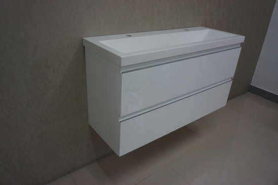 BMS Badmeubel Onderkast - Wit - 100x36cm - 2 Lades - Modern