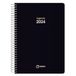 Q Kalon - Kalender 2024 januari tot december (12 maanden) - Dagpagina - A5 (15 x 21 cm) - Metalen spiraal - Onyx