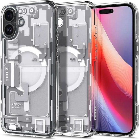 Spigen Ultra Hybrid Zero One MagFit Hoesje voor Apple iPhone 16 Plus - Transparant, Wit